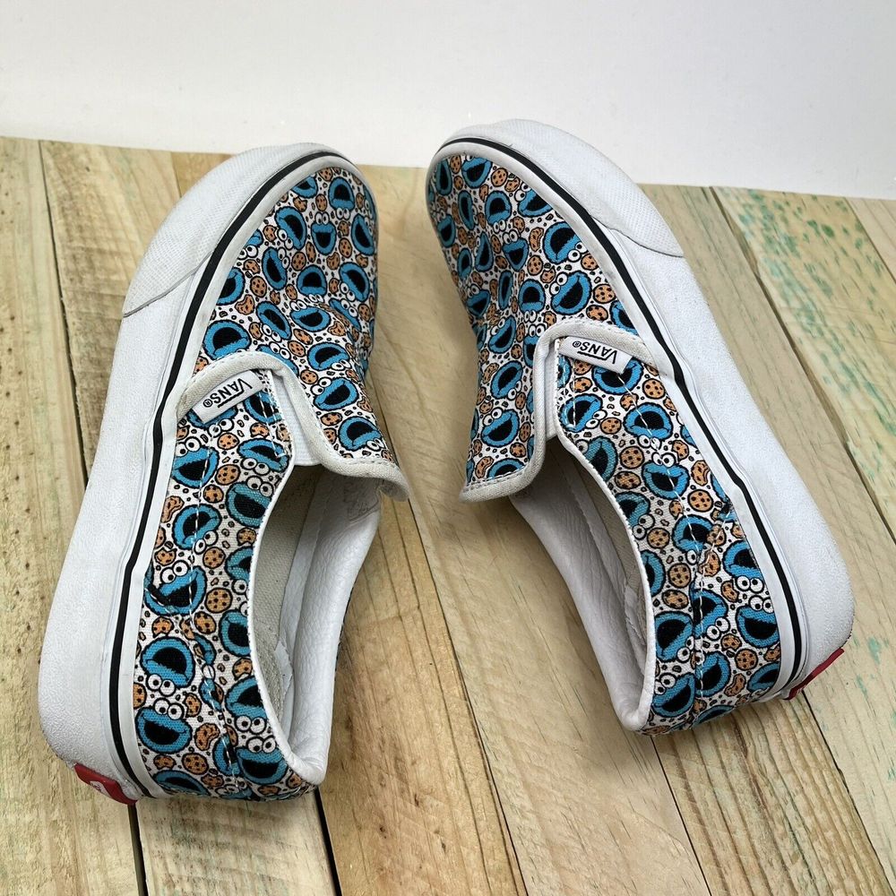 Vans x Sesame Street Classic Slip-On Shoes Youth Size 1 Cookie Monster Sneakers - Picture 5 of 11